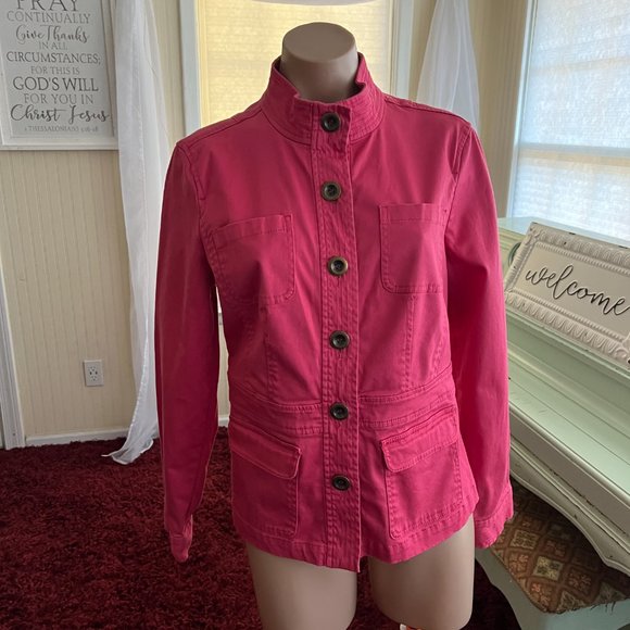 Charter Club Jackets & Blazers - Charter Club Pink Cotton Utility Jacket sz M
